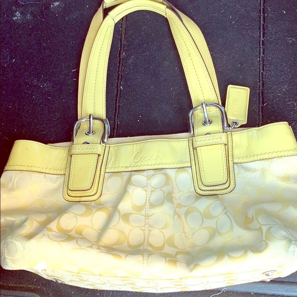 Coach yellow handbag